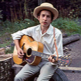 Bob Dylan playing acoustic